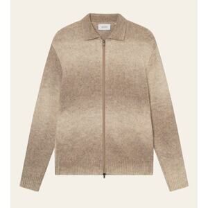 Les Deux Gannon Ombré Zip Cardigan in Prairie Sand